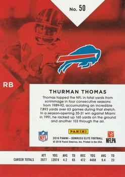 2016 Donruss Elite - Red #50 Thurman Thomas Back