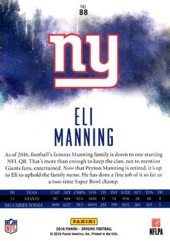 2016 Donruss Elite - Teal #27 Eli Manning Back