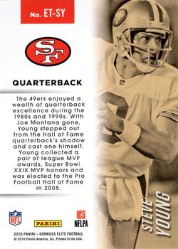 2016 Donruss Elite - Etched in Time #ET-SY Steve Young Back