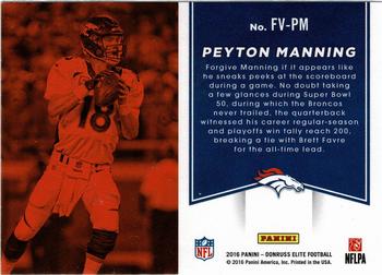 2016 Donruss Elite - Field Vision Green #FV-PM Peyton Manning Back