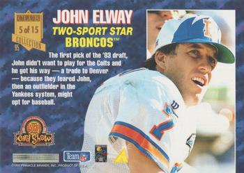 1996 Pinnacle Super Bowl Card Show #5 John Elway Back