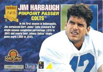1996 Pinnacle Super Bowl Card Show #7 Jim Harbaugh Back