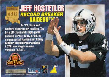 1996 Pinnacle Super Bowl Card Show #8 Jeff Hostetler Back