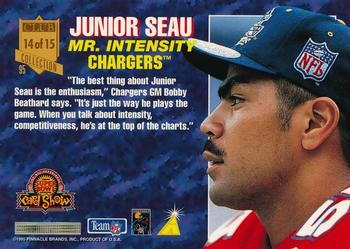 1996 Pinnacle Super Bowl Card Show #14 Junior Seau Back
