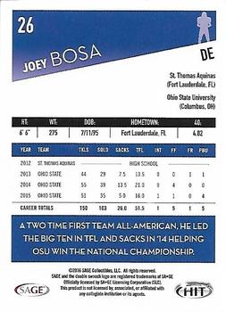 2016 SAGE HIT - Gray #26 Joey Bosa Back