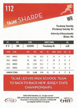 2016 SAGE HIT - Gray #112 Tajae Sharpe Back