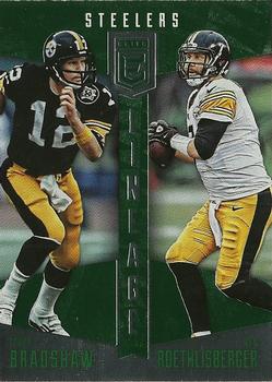 2016 Donruss Elite - Lineage Green #LN-BR Terry Bradshaw / Ben Roethlisberger Front