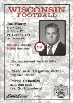 2005 Wisconsin Badgers Program Cards #14 Joe Monty Back