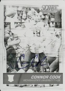 2016 Score - Rookie Signatures Printing Plates Black #333 Connor Cook Front