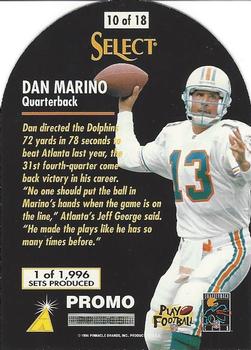 1996 Select - Promos #10 Dan Marino Back