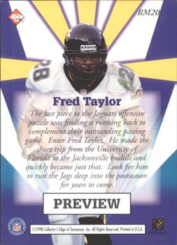 1998 Collector's Edge Masters - Rookie Masters Previews #RM20 Fred Taylor Back