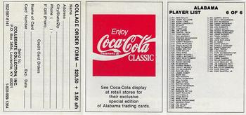 1989 Collegiate Collection Coke Alabama Crimson Tide (580) - Checklists #6 Player List 501-580 Front