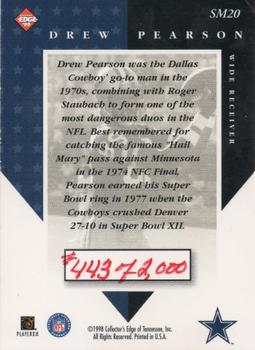 1998 Collector's Edge Masters - Super Masters Autographs #SM20 Drew Pearson Back