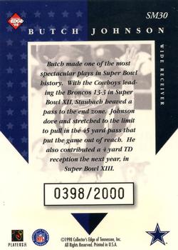 1998 Collector's Edge Masters - Super Masters Autographs #SM30 Butch Johnson Back