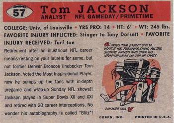 1995 ESPN NFL Announcers Ad Cards #57 Tom Jackson Back