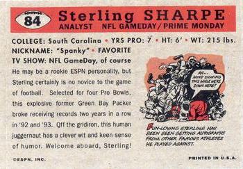 1995 ESPN NFL Announcers Ad Cards #84 Sterling Sharpe Back