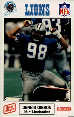 1989 Detroit Lions Police #10 Dennis Gibson Front