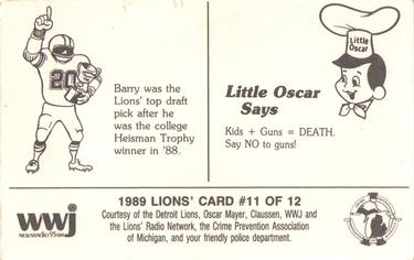 1989 Detroit Lions Police #11 Barry Sanders Back