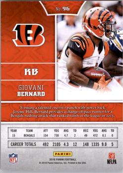 2016 Panini #96 Giovani Bernard Back