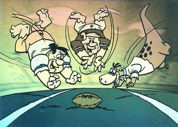 1993 Cardz The Flintstones NFL - Holograms #H1 Fred Flintstone / Barney Rubble / Dino Front