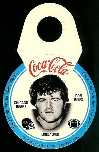 1976 Coca-Cola Chicago Bears Discs #18 Don Rives Front
