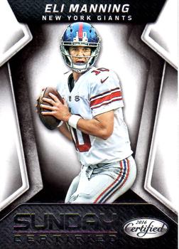 2016 Panini Certified - Sunday Certified #14 Eli Manning Front