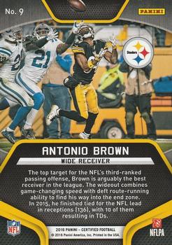 2016 Panini Certified - Skills #9 Antonio Brown Back