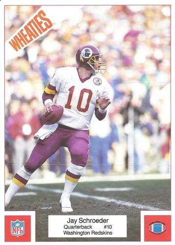 1987 Wheaties Mini Posters #15 Jay Schroeder Front