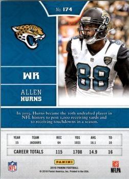 2016 Panini - Chainmail Armor #174 Allen Hurns Back