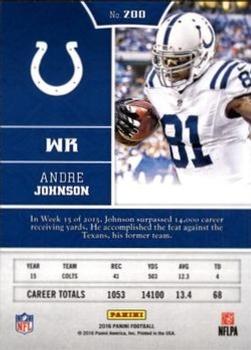 2016 Panini - Chainmail Armor #200 Andre Johnson Back