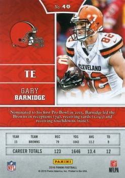 2016 Panini - Red #48 Gary Barnidge Back