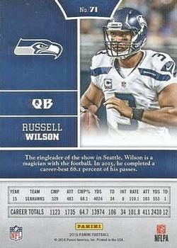 2016 Panini - Red #71 Russell Wilson Back