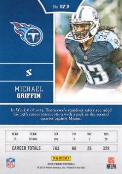 2016 Panini - Red #123 Michael Griffin Back