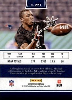 2016 Panini - Red #273 Malcolm Mitchell Back