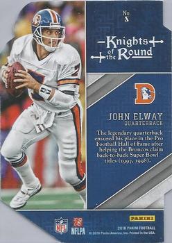 2016 Panini - Knights of the Round Die Cuts #5 John Elway Back