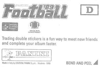 1989 Panini Stickers - Super Bowls #D Super Bowl V Back