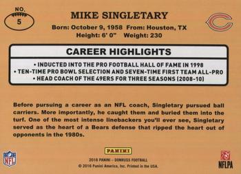 2016 Donruss - 1987 Classic Set #5 Mike Singletary Back