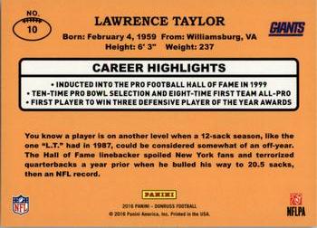 2016 Donruss - 1987 Classic Set #10 Lawrence Taylor Back