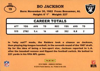 2016 Donruss - 1987 Classic Set #19 Bo Jackson Back