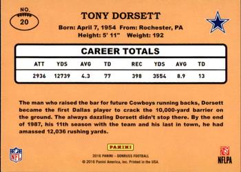 2016 Donruss - 1987 Classic Set #20 Tony Dorsett Back
