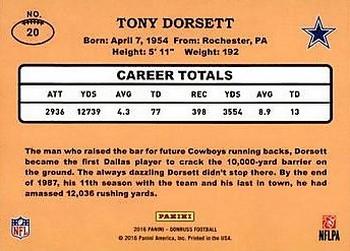 2016 Donruss - 1987 Classic Set Holo #20 Tony Dorsett Back