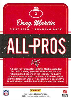 2016 Donruss - All-Pros #3 Doug Martin Back