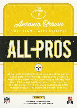 2016 Donruss - All-Pros #6 Antonio Brown Back