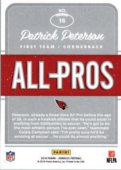 2016 Donruss - All-Pros #16 Patrick Peterson Back