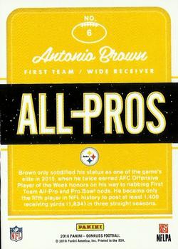 2016 Donruss - All-Pros Holo #6 Antonio Brown Back