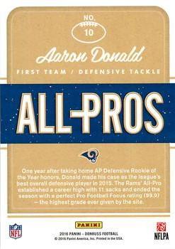2016 Donruss - All-Pros Holo #10 Aaron Donald Back