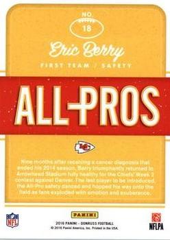 2016 Donruss - All-Pros Holo #18 Eric Berry Back
