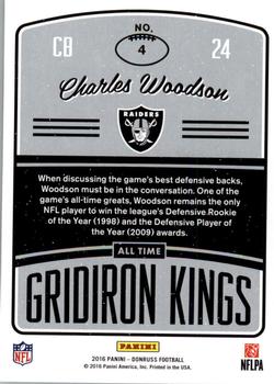 2016 Donruss - All-Time Gridiron Kings #4 Charles Woodson Back
