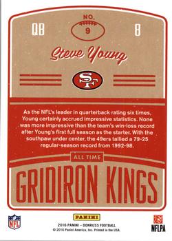 2016 Donruss - All-Time Gridiron Kings #9 Steve Young Back