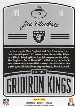 2016 Donruss - All-Time Gridiron Kings #10 Jim Plunkett Back